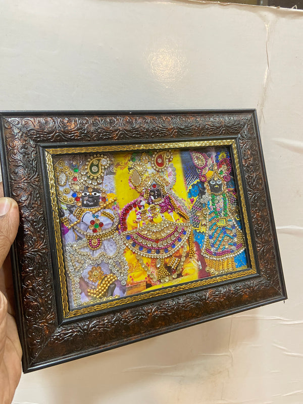 Hand crafted singer Radharamanji,radhaVallabhJi ,bankebihariji Chitrapat Seva