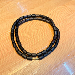 2 Round Original Black beads Tulsi ￼mala pyarovrindavanstore.com