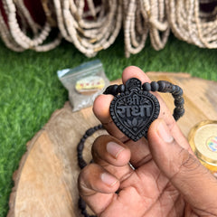 Original Black Tulsi Mala – 2 Round | Radha Naam Beads | Shree Radha Naam Locket | Natural Tulsi Kanthi Mala