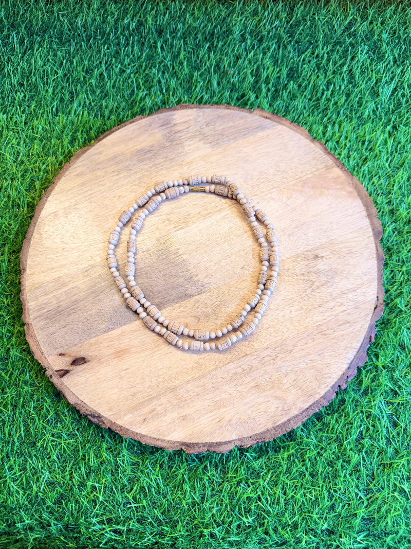 2 Round Handmade Radha naam beads original tulsi Kanthi mala