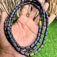 Original Black Tulsi Kanthi Mala – 3 Round | Natural Tulsi Wood Beads | Spiritual Mala