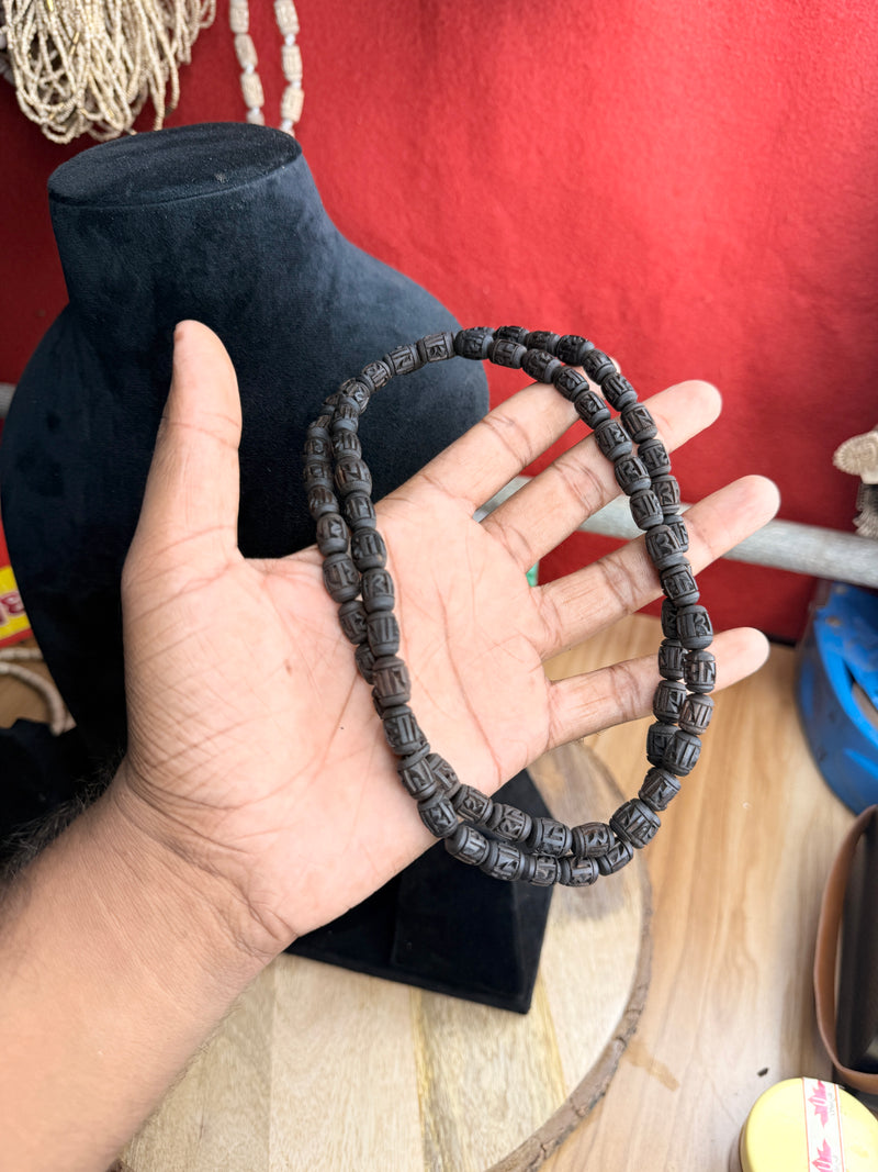 2 Round Handmaid Radha naam black beads original tulsi Kanthi mala