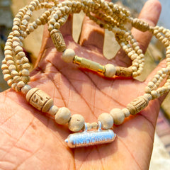 Silver Kavch Fill With Brajraj and 4 Layers Original Tulsi 🌿 Mala ( 18 Inch ) pyarovrindavanstore