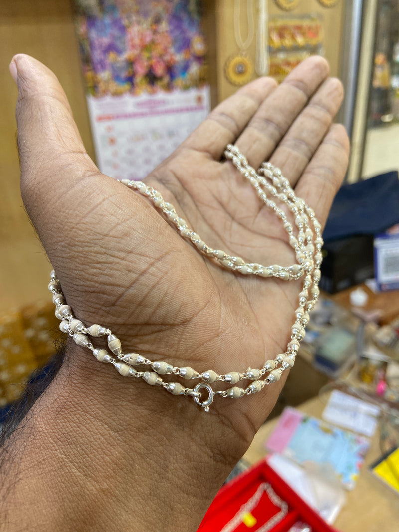 2 Round Silver original Tulsi Kanti Mala(32 inch) original Tulsi Kanti Mala pyarovrindavanstore￼