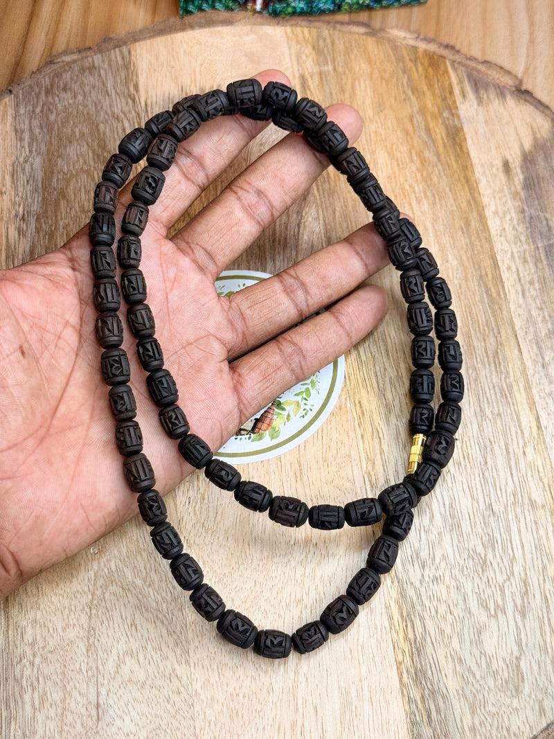 2 Round Handmaid Radha naam black beads original tulsi Kanthi mala