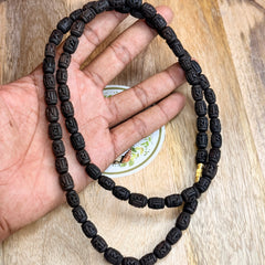 2 Round Handmaid Radha naam black beads original tulsi Kanthi mala