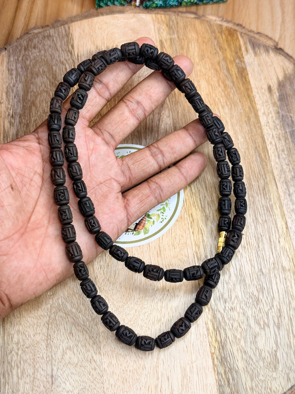 2 Round Handmaid Radha naam black beads original tulsi Kanthi mala
