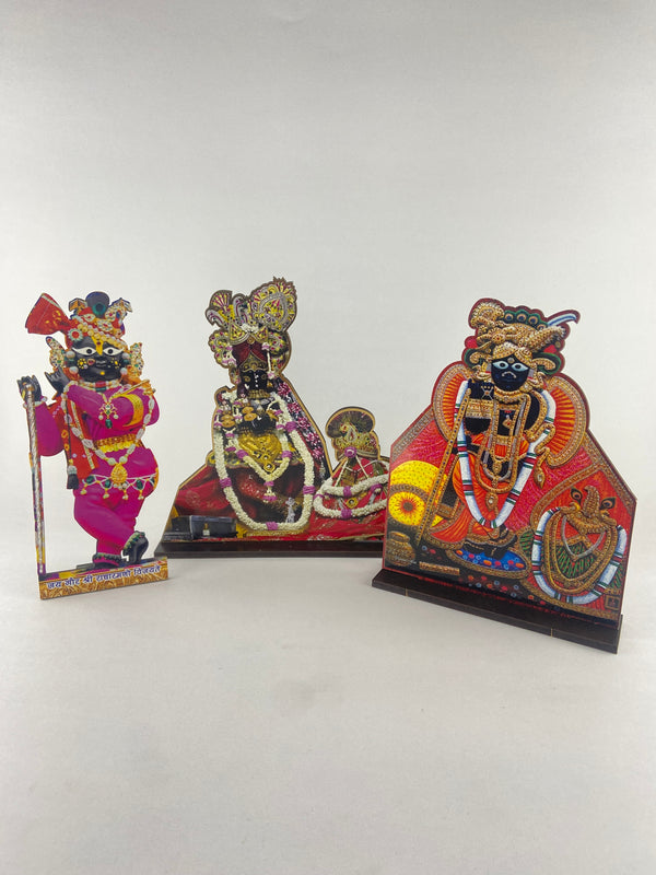 Vrindavan k ( 3 Thakur Radha Raman ji Radha Vallabh Ji Banke Bihari Ji ) Mdf cut out ( 6 inch )