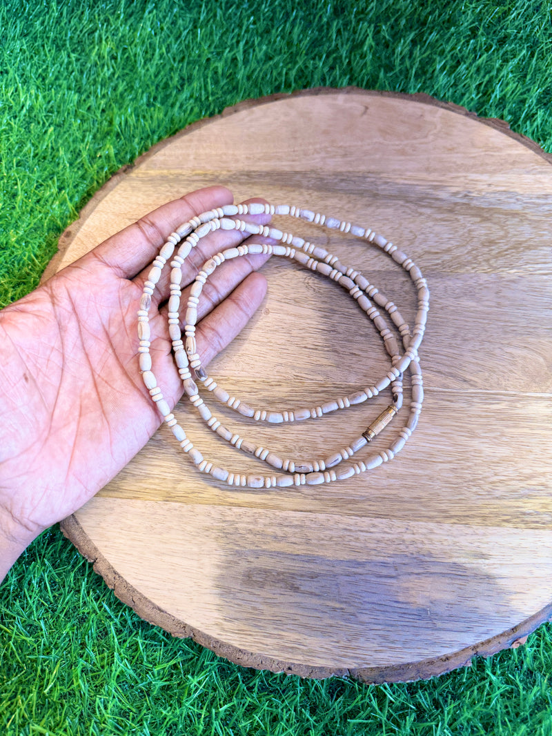 3 Round Original Tulsi Kanthi Mala | Natural Handmade Tulsi Necklace | Pyaro Vrindavan Store