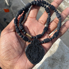 Radhakrishnan Tulsi 🌿 Black  Locket & Radha naam handmade tulsi Black beats (18 inch )