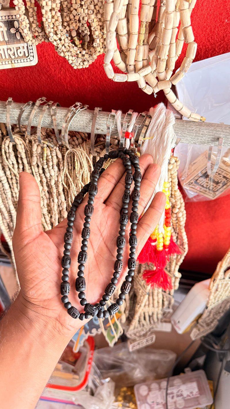 2 Round Radha naam Black beads Original Tulsi kanthi mala tulsimala