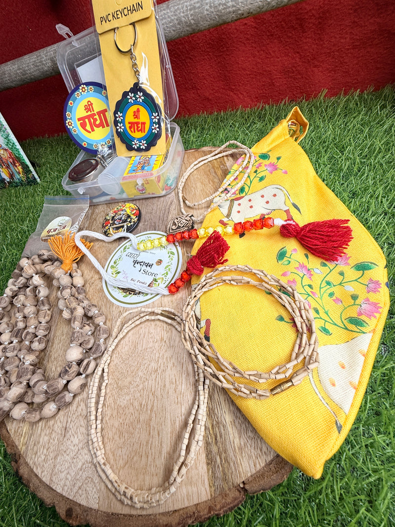 Pyaro Vrindavan Bhakti Starter Kit (11 Sacred Items) | Complete Devotional Kit for Daily Bhakti & Naam Jap