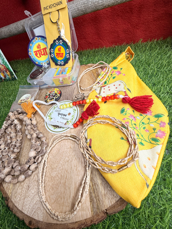 Pyaro Vrindavan Bhakti Starter Kit (11 Sacred Items) | Complete Devotional Kit for Daily Bhakti & Naam Jap