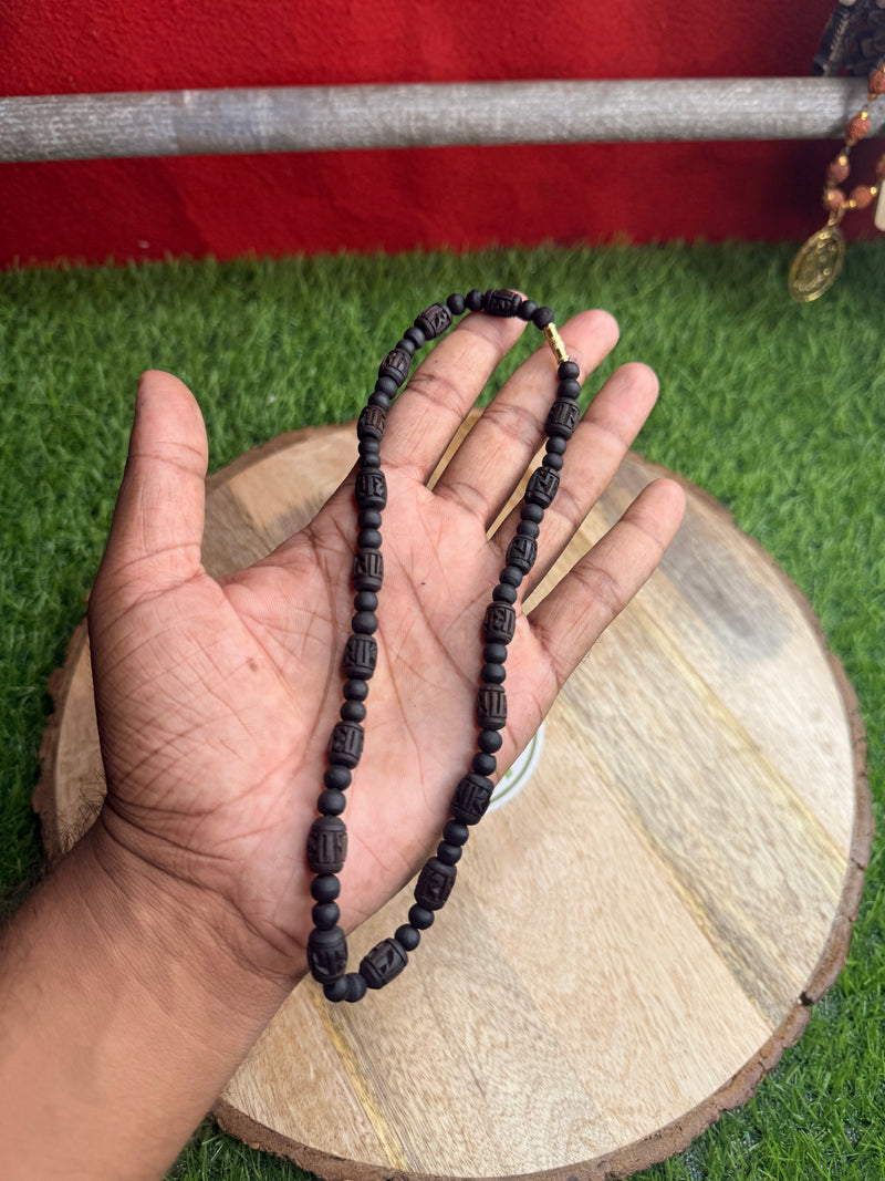 1 Round black Radha Naam Beads & original tulsi kanthi mala Vrindavan se