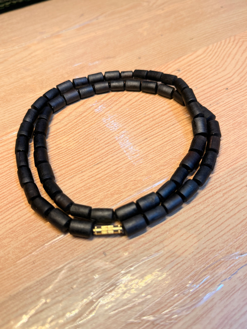 2 Round Original Black beads Tulsi ￼mala pyarovrindavanstore.com