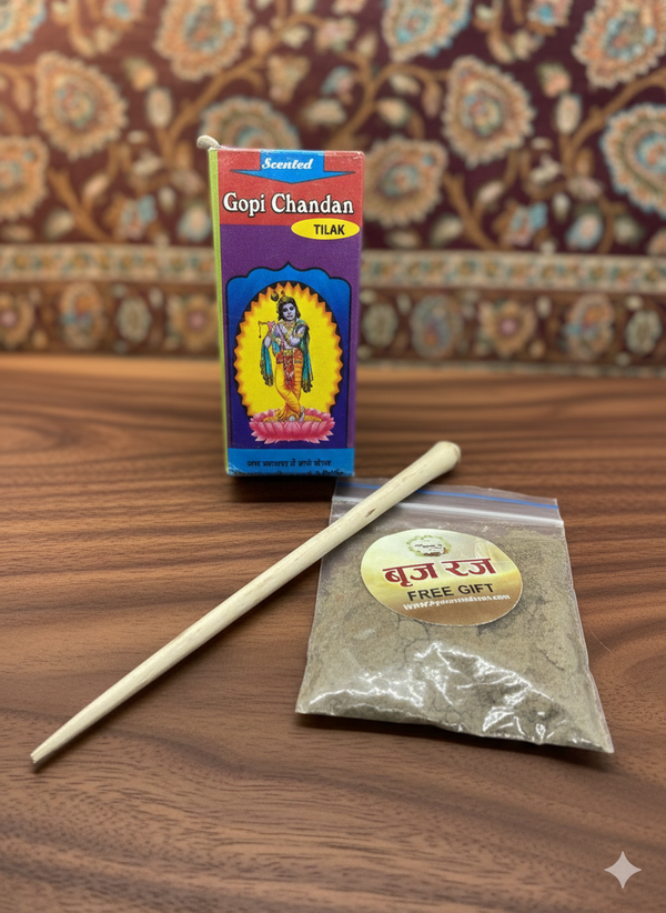 Tulsi 🌿 Tilak Stick + Gopi Chandan + Free ब्रजरज