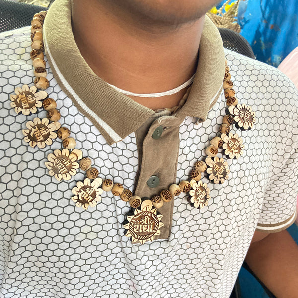9 patte radha name haar tulsi locket mala