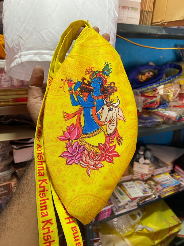 Krishna Cow Printed japa bag
