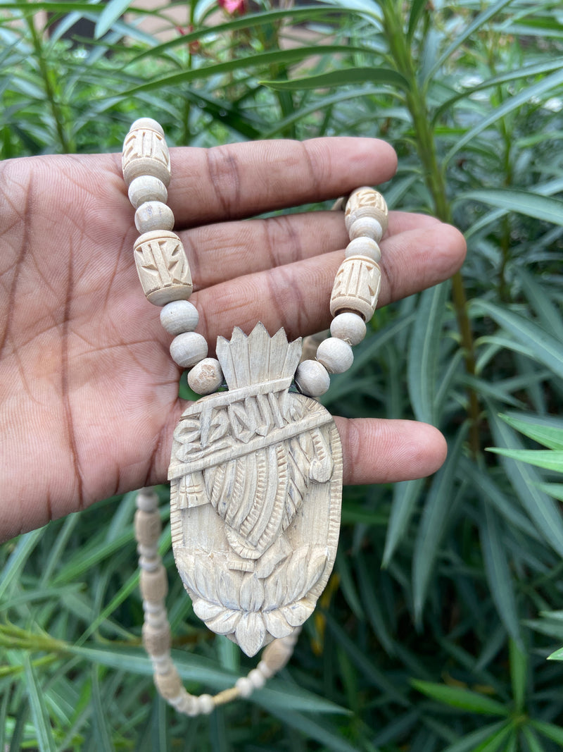 Handcrafted Krishna ji charan lockit Rahda name Beads [ 22inch]