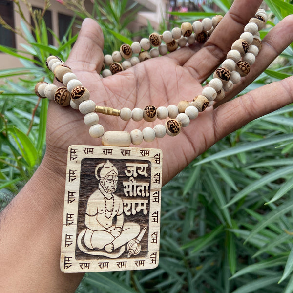 Hanuman ji tulsi lockit , Ram name beads mala [22inch]