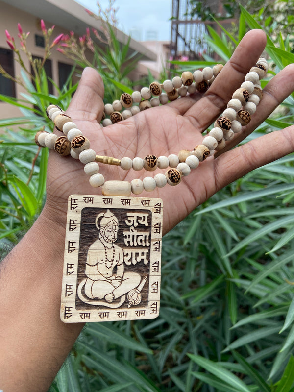 Hanuman ji tulsi lockit , Ram name beads mala [22inch]