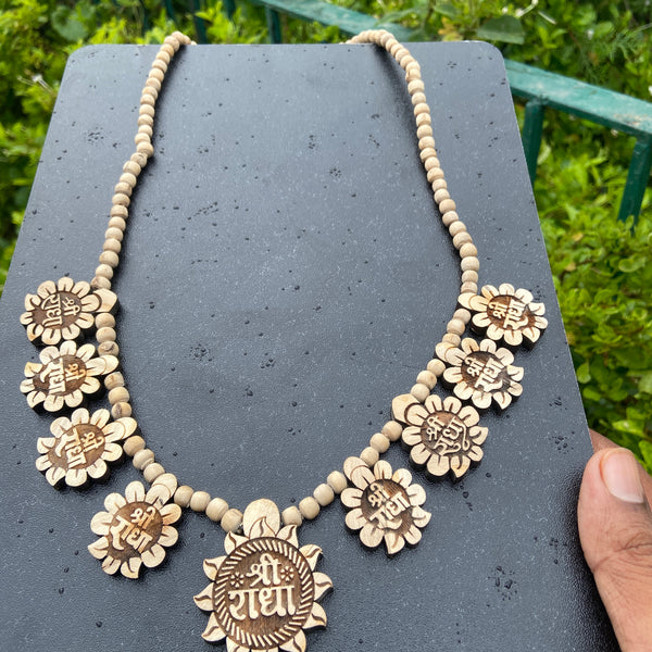 Radha Name 8+1 Tulsi locket haar original Tulsi beads,locket