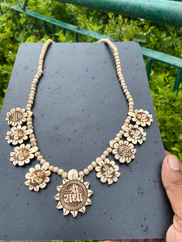 Radha Name 8+1 Tulsi locket haar original Tulsi beads,locket