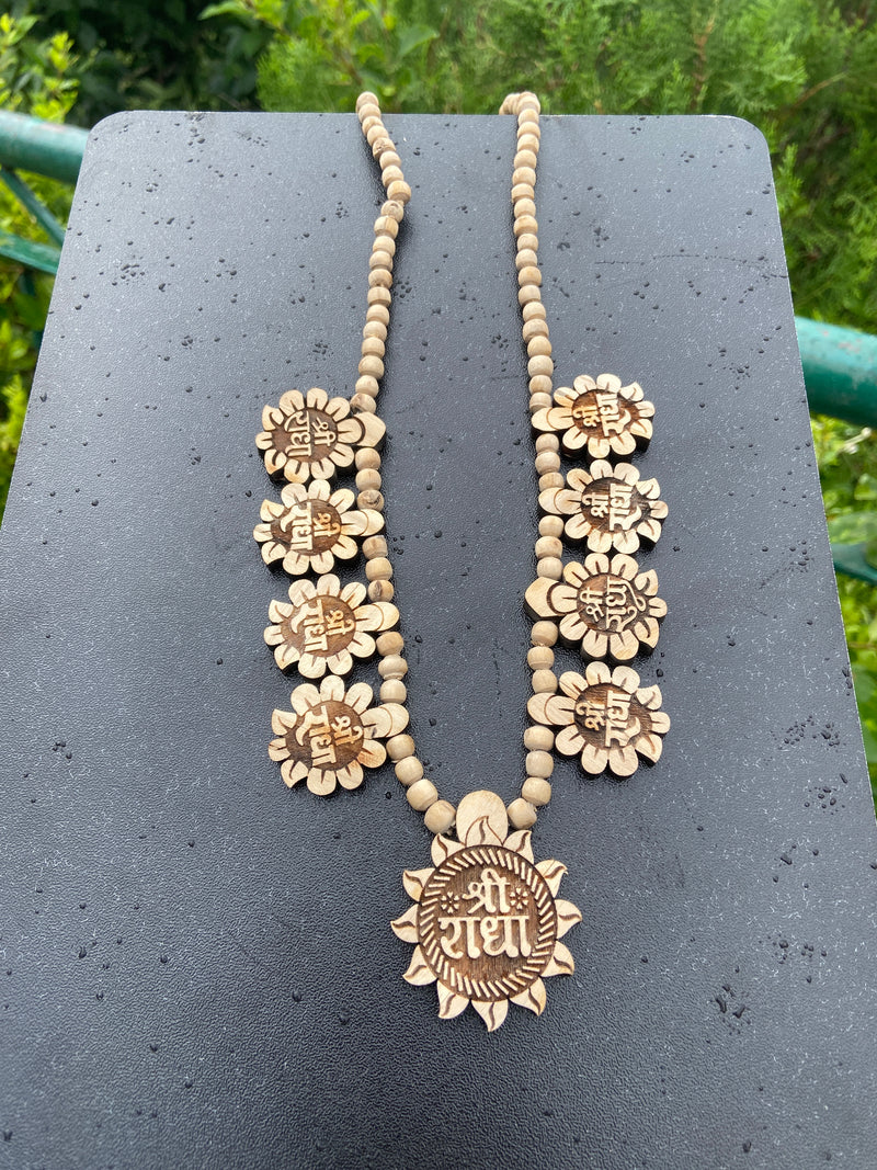 Radha Name 8+1 Tulsi locket haar original Tulsi beads,locket