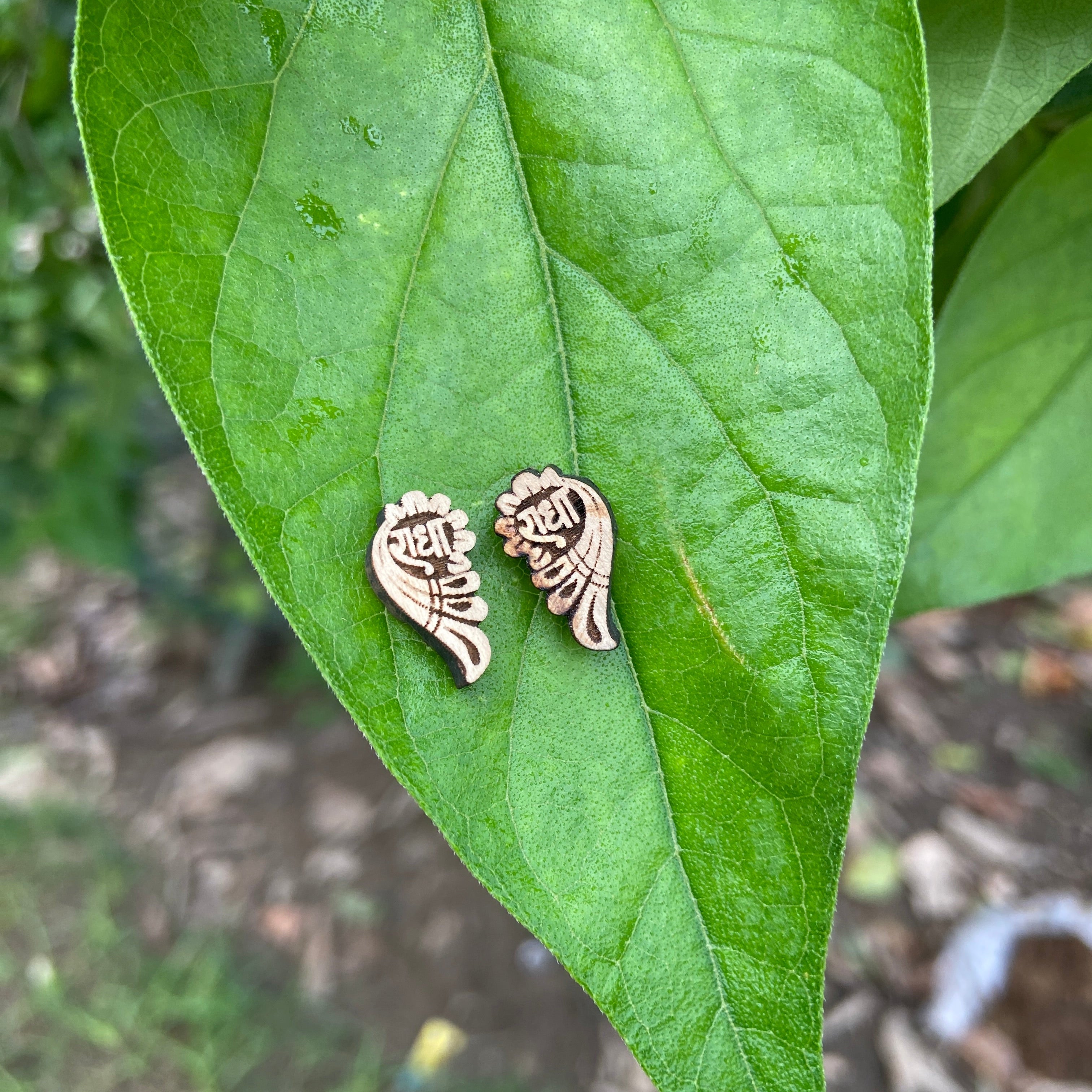 Pyaro P Radha Radha name Tulsi Earrings – Pyaro Vrindavan Store