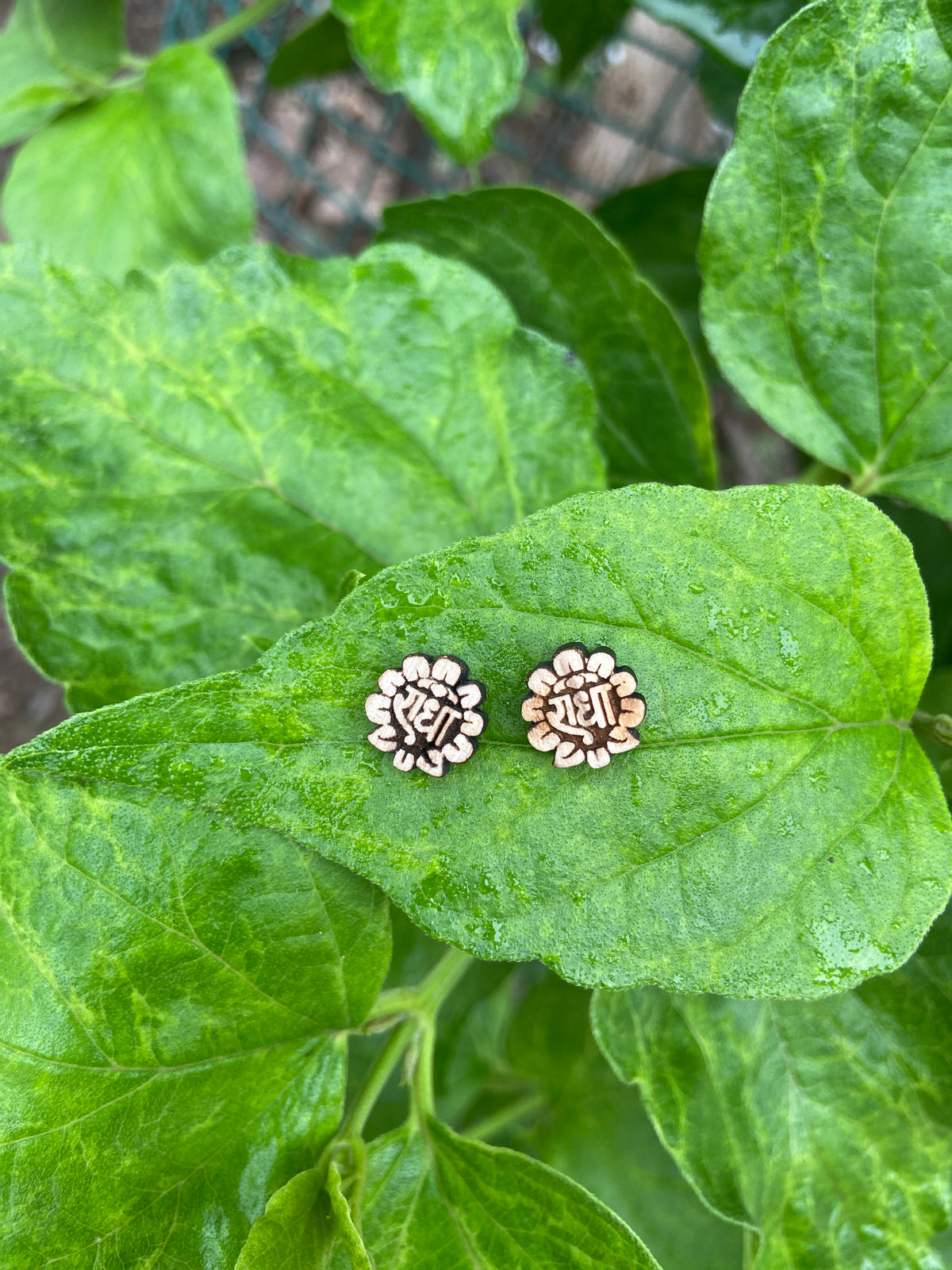 Pyaro P Radha Radha name tulsi Earrings – Pyaro Vrindavan Store