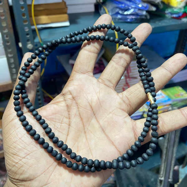 2 round black tulsi mala