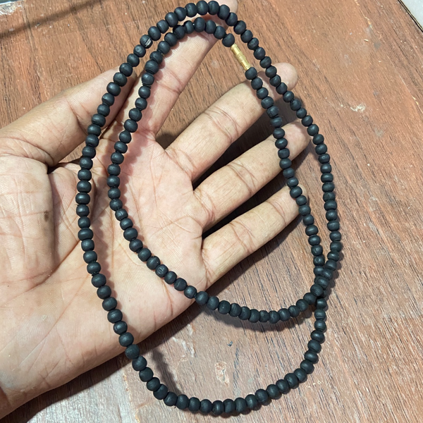 2 round black tulsi mala