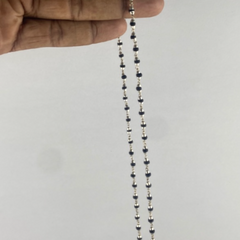 Black silver tulsi mala [18 inch]