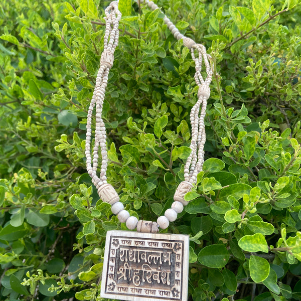 Tulsi Panch Mala With shree harvansh  bhaktmaal locket original tulsi mala [28inch]