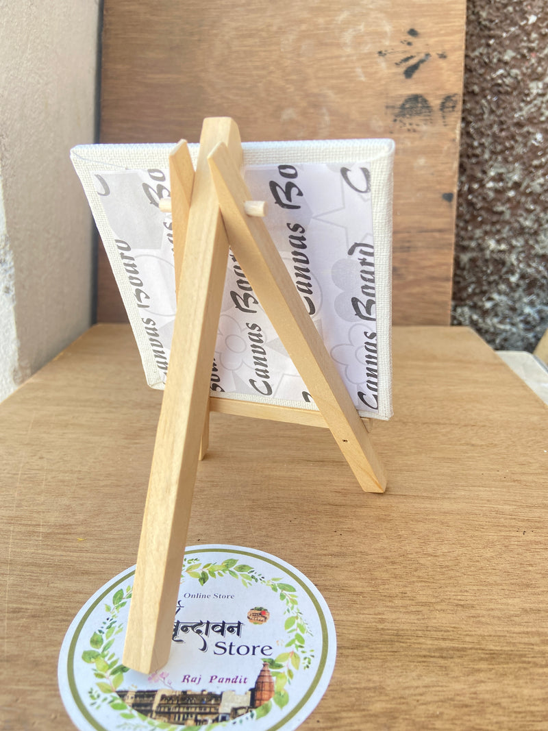 Hand Painted [ 4/4]Inch Shree Radha Naam Painting With Stand